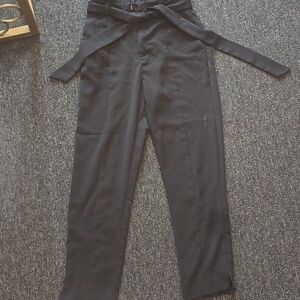 DO+BE Black High-Waist Paperbag Tie Pants